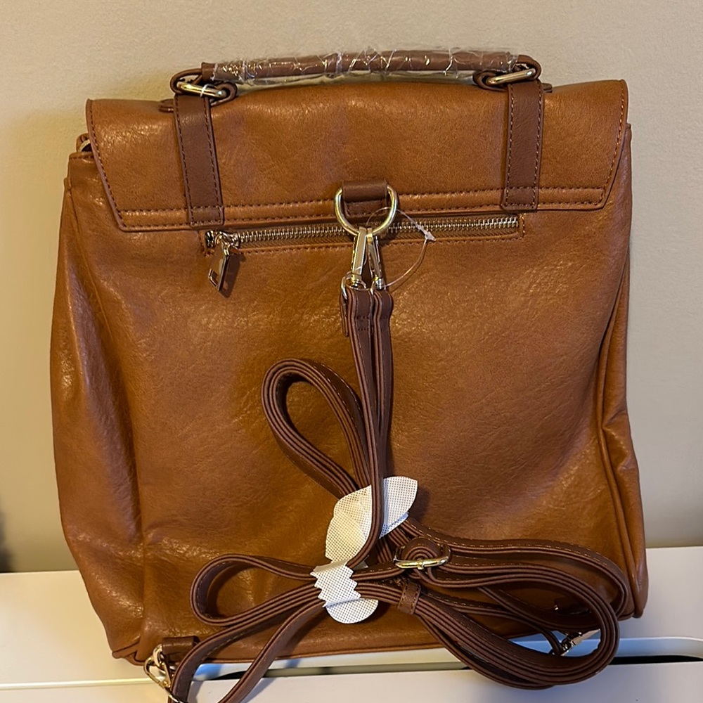 New with tags MMS Design Studio Brown Leather Backpack - Picture 4 of 8